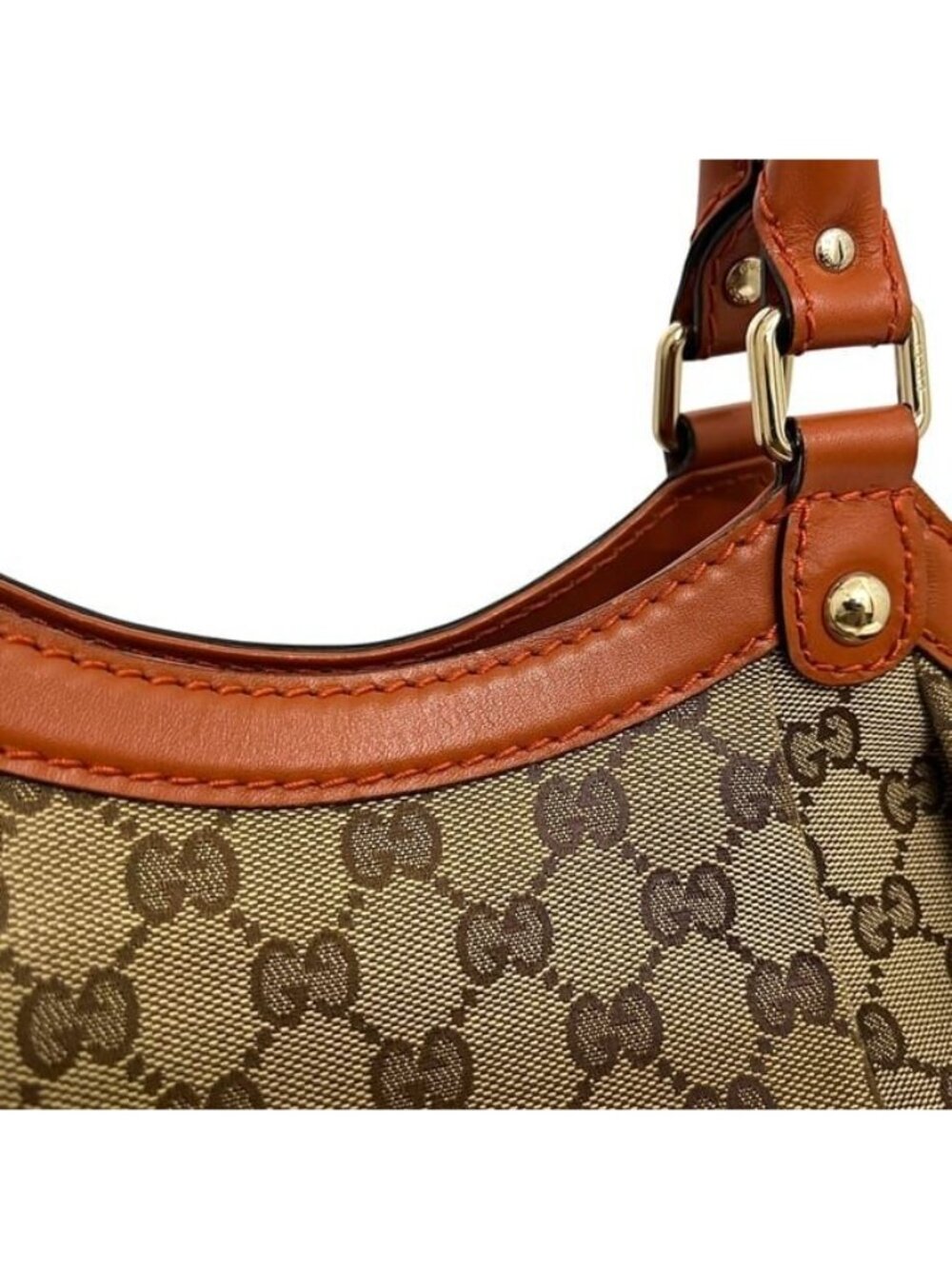 Gucci Tote Beige Orange GG Canvas Interlocking - Picture 10 of 10